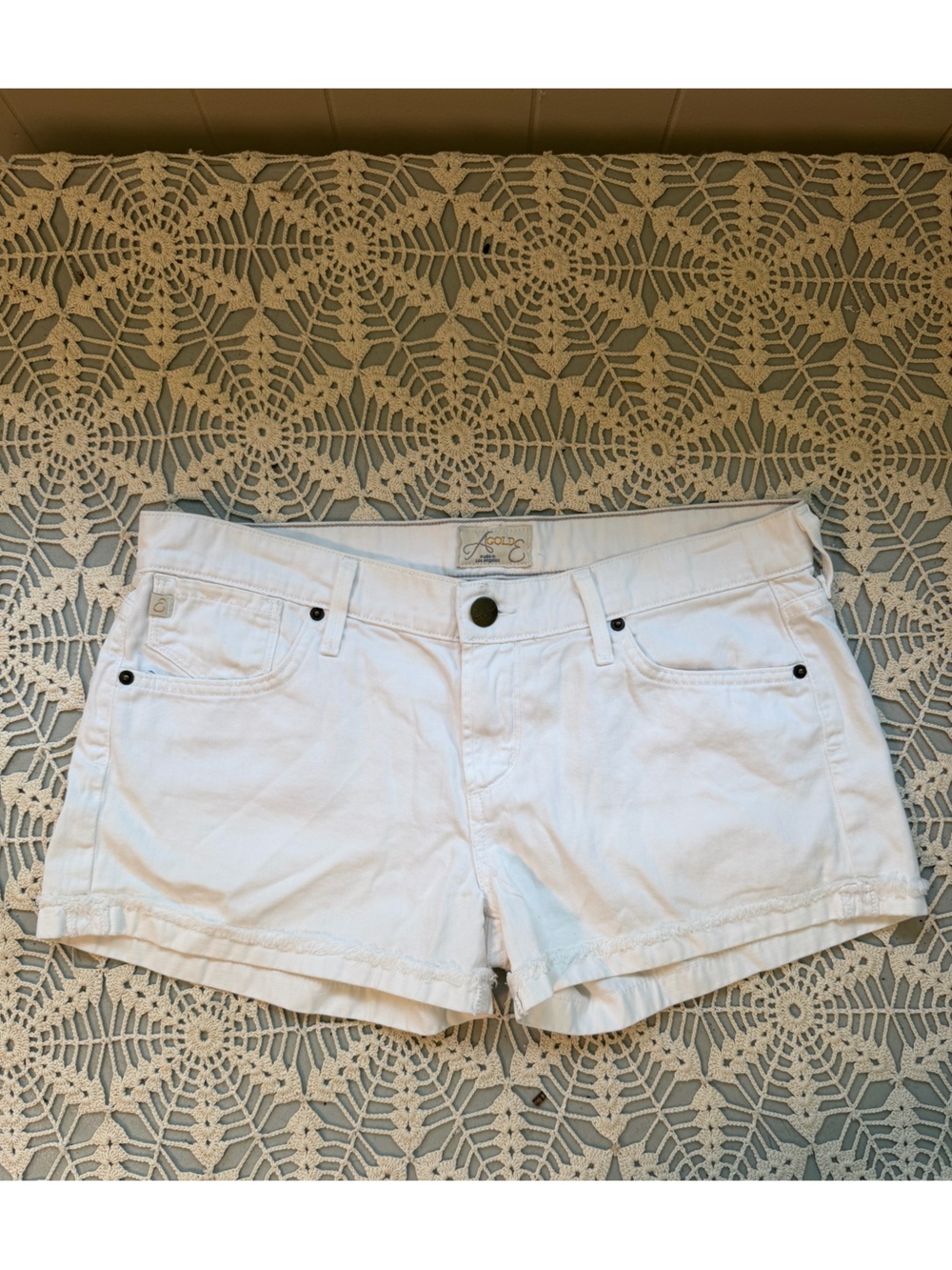 Agolde ZOE White Denim Jean Shorts